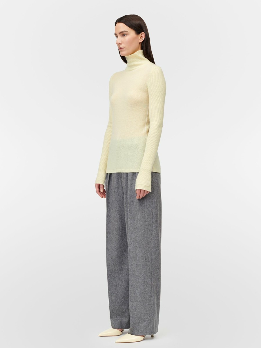 Sweaters Maria Mcmanus | Ribbed Sleeve Turtle Neck In Lemonade