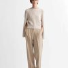 Tops Maria Mcmanus | Recycled Cashmere X Organic Cotton Crop Bell Sleeve Crew In Crema