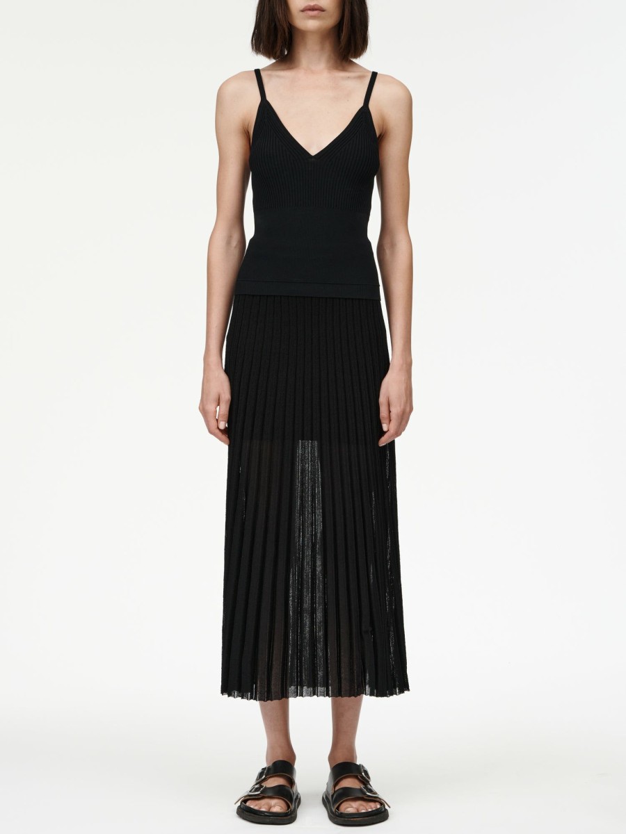 Skirts Maria Mcmanus | Sheer Pleat Skirt In Black