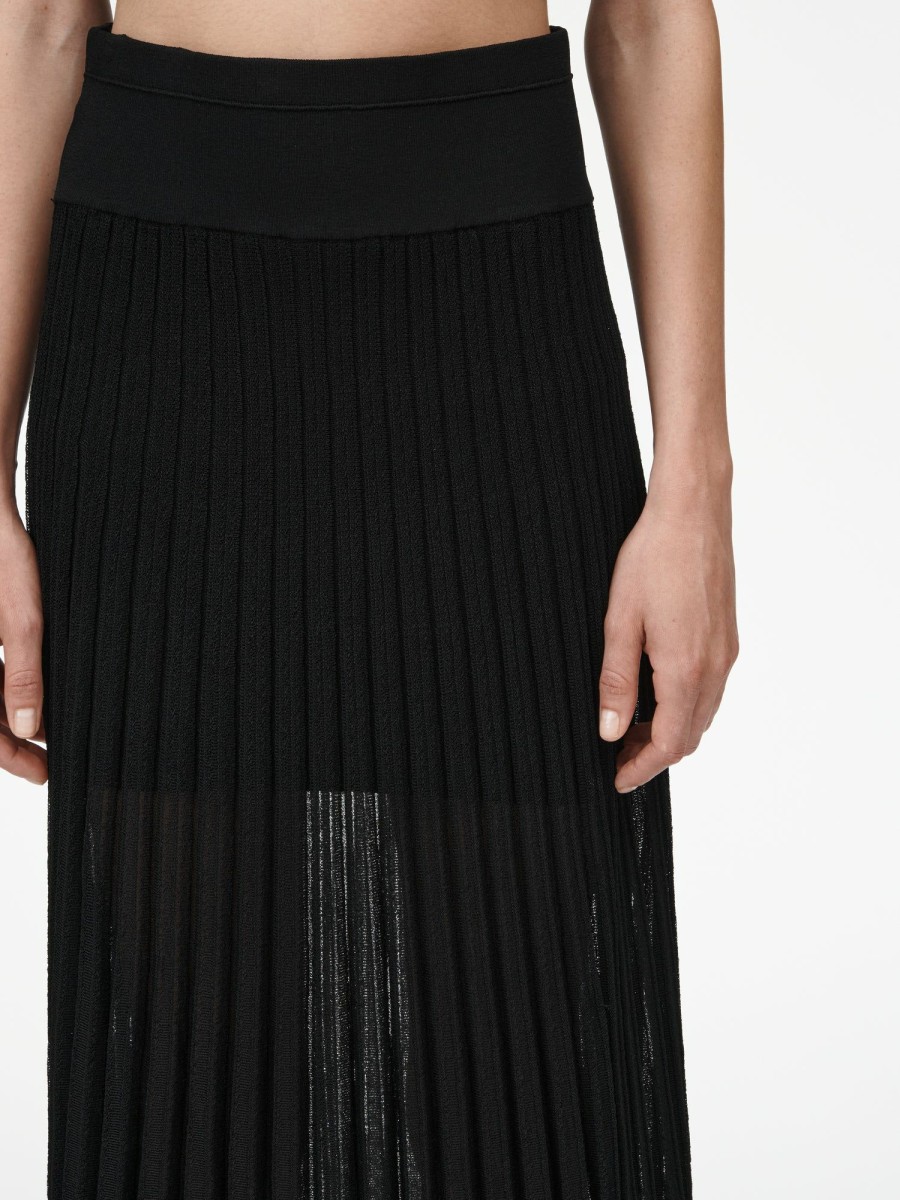 Skirts Maria Mcmanus | Sheer Pleat Skirt In Black