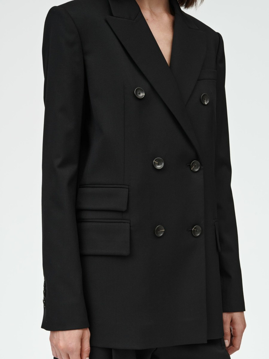 Blazers Maria Mcmanus | Billiet Double Breasted Blazer In Black