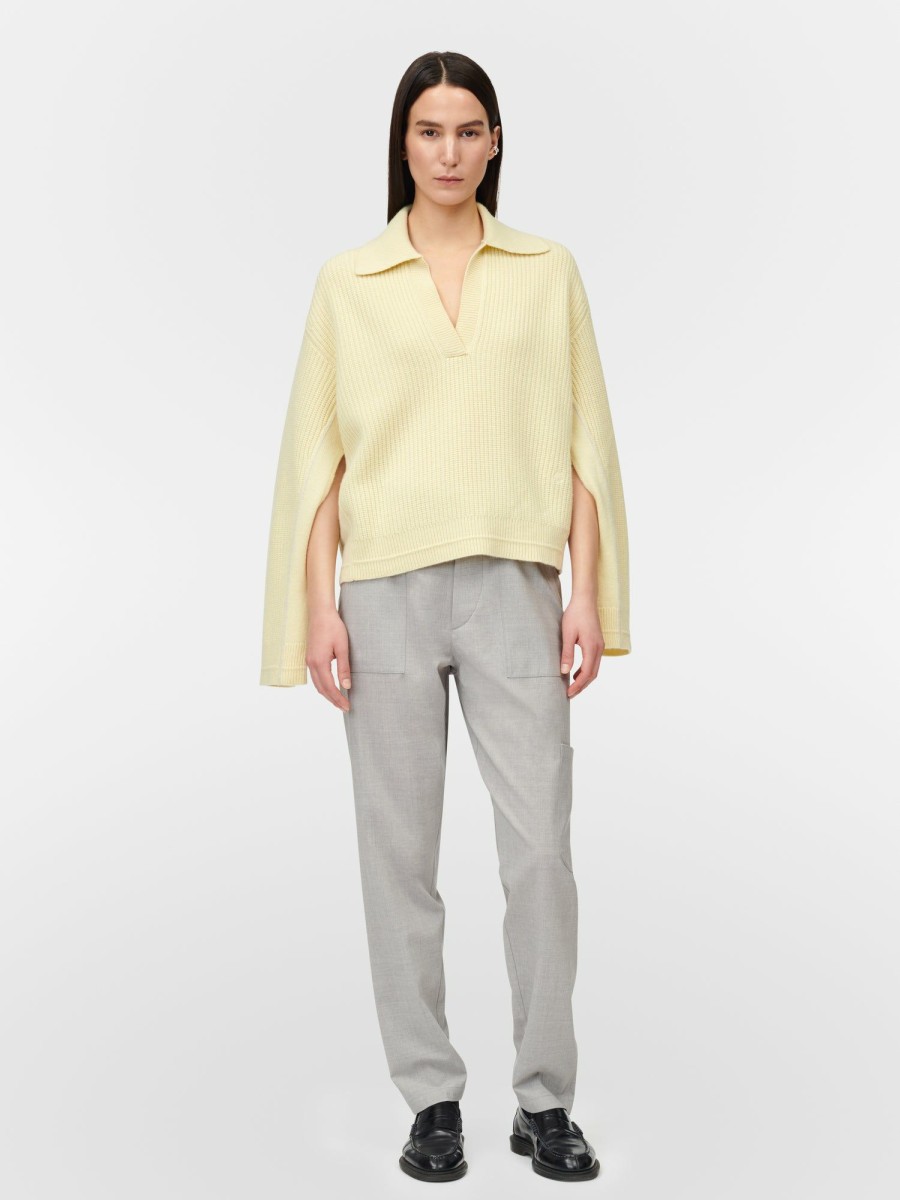 Sweaters Maria Mcmanus | Split Sleeve Collar Sweater In Lemonade