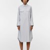 Dresses Maria Mcmanus | Split Sleeve Dress In White W/ Black Ticking Stripe