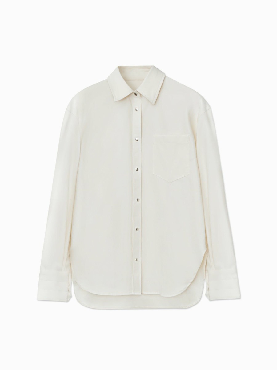 The Oversized Shirt Maria Mcmanus | Snap Shirt In Ivory