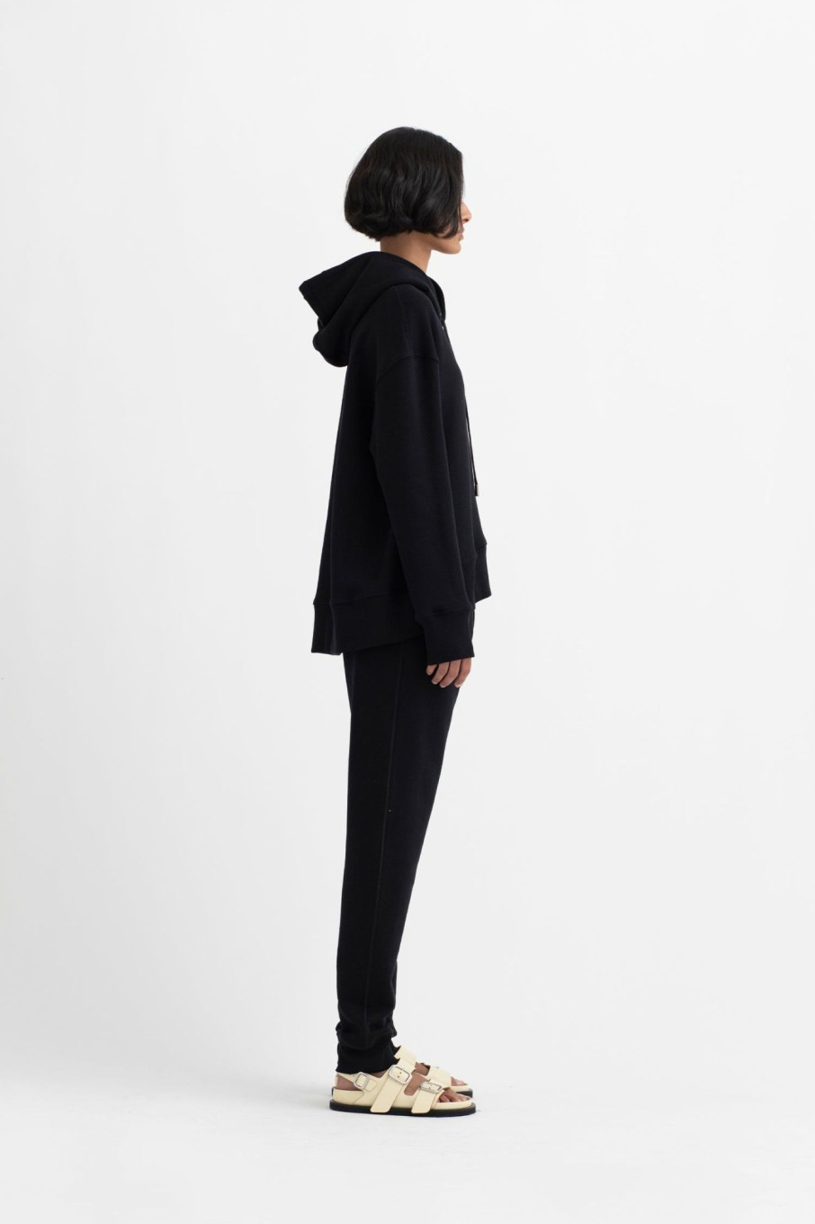 Tops Maria Mcmanus | Organic Cotton Trapeze Hoodie In Black