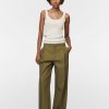 Trousers Maria Mcmanus | Mid Rise Pleat Front Pant In Loden Green