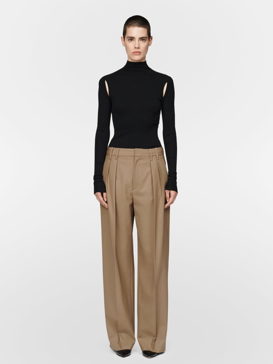 Tops Maria Mcmanus | Ribbed Turtleneck In Black