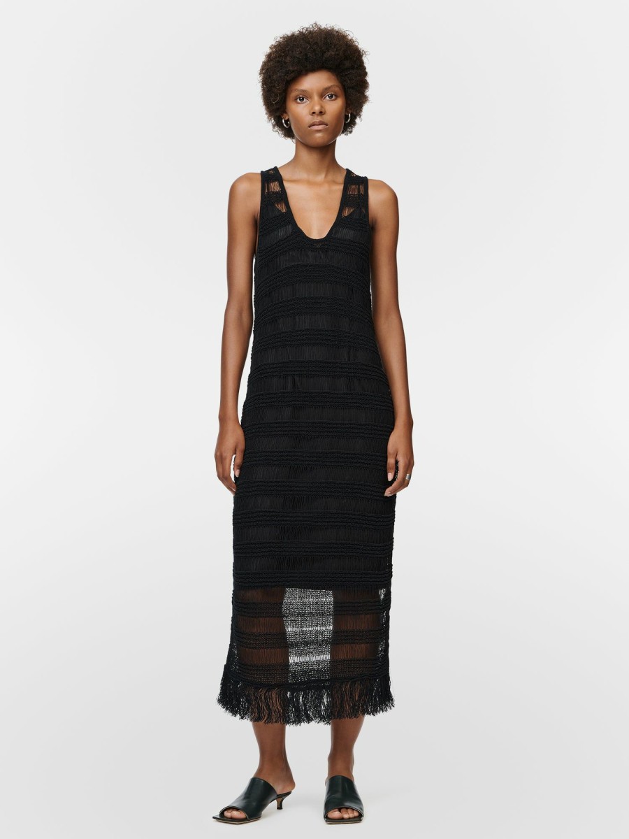 Dresses Maria Mcmanus | Ladder Crochet Dress In Black