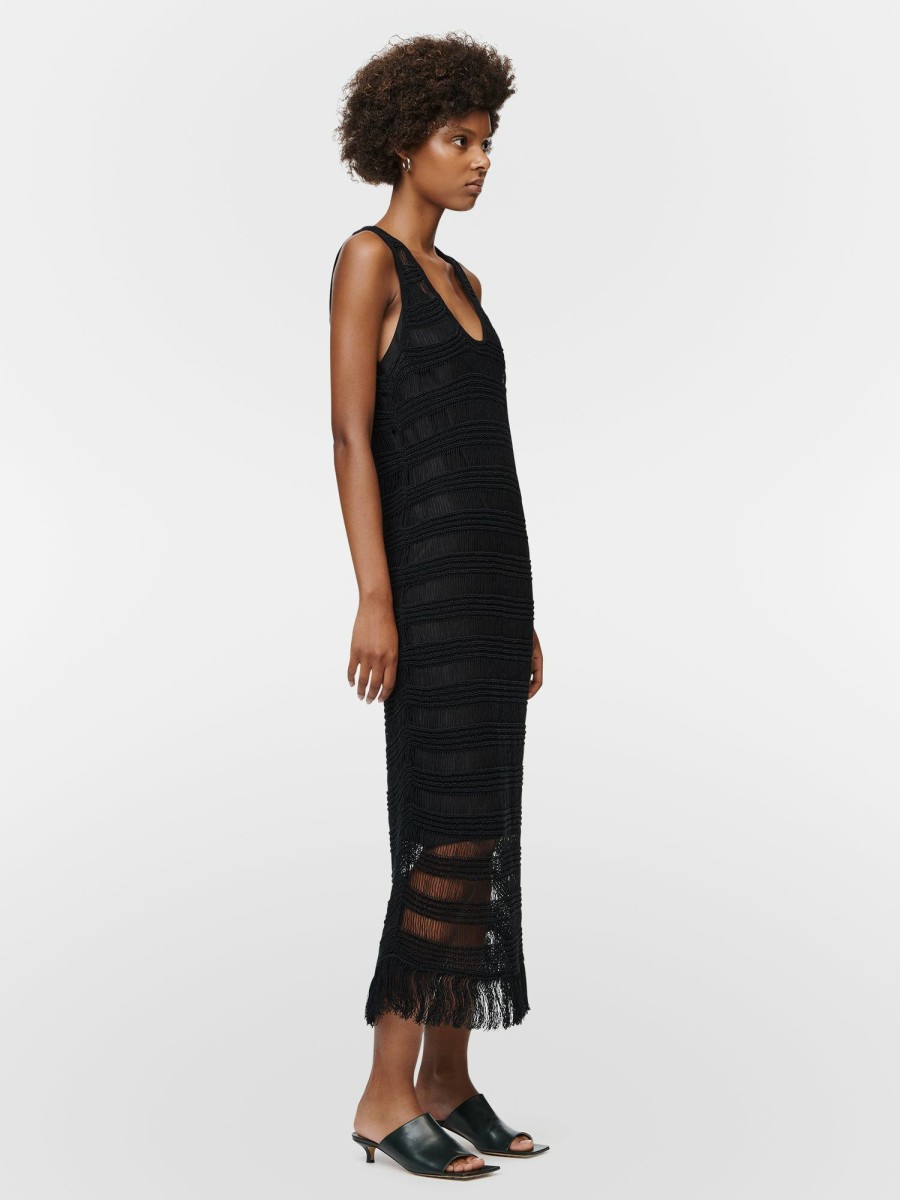 Dresses Maria Mcmanus | Ladder Crochet Dress In Black