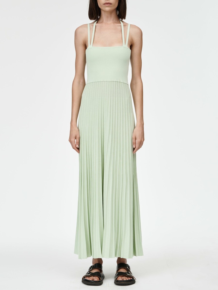 Dresses Maria Mcmanus | Halter Neck Dress In Aegean Green