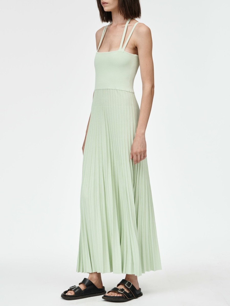 Dresses Maria Mcmanus | Halter Neck Dress In Aegean Green