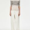 Tops Maria Mcmanus | Scoop Back Top In Crema With Black Stripe