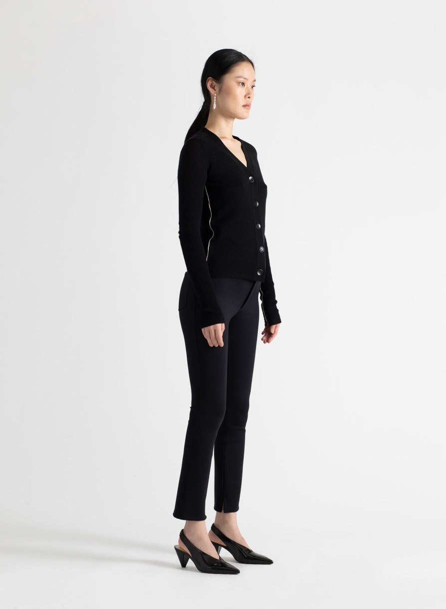 Trousers Maria Mcmanus | High Waisted Zip Front Legging In Black