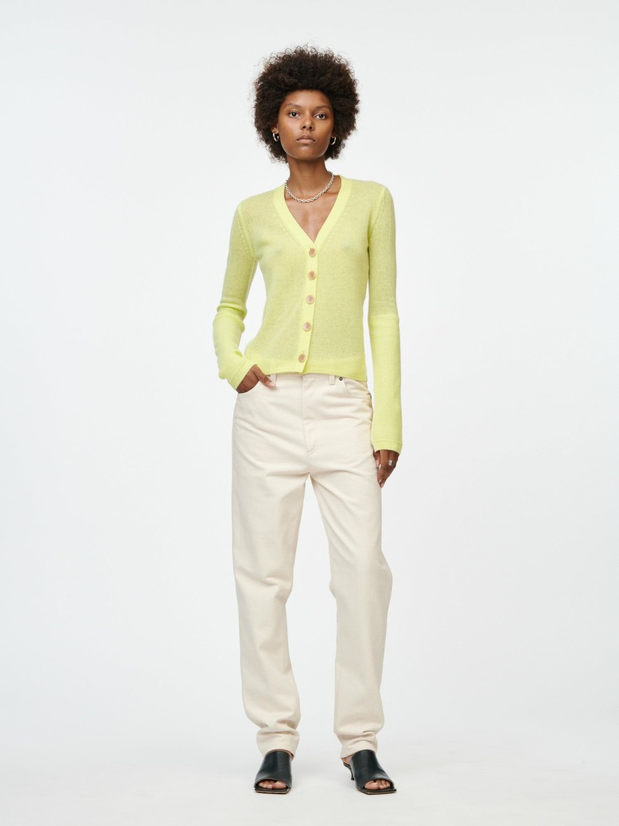 Sweaters Maria Mcmanus | Featherweight V-Cardigan In Lemon Ice