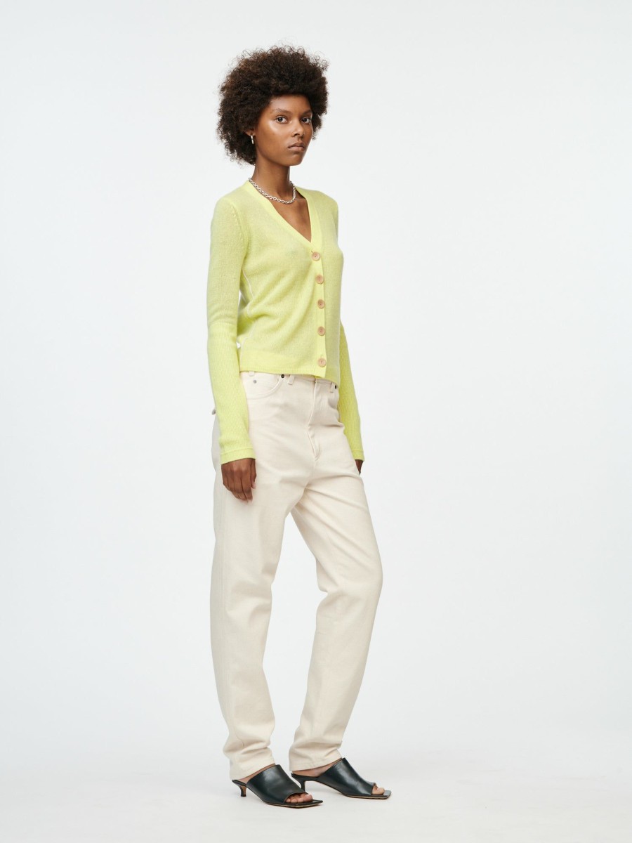 Sweaters Maria Mcmanus | Featherweight V-Cardigan In Lemon Ice