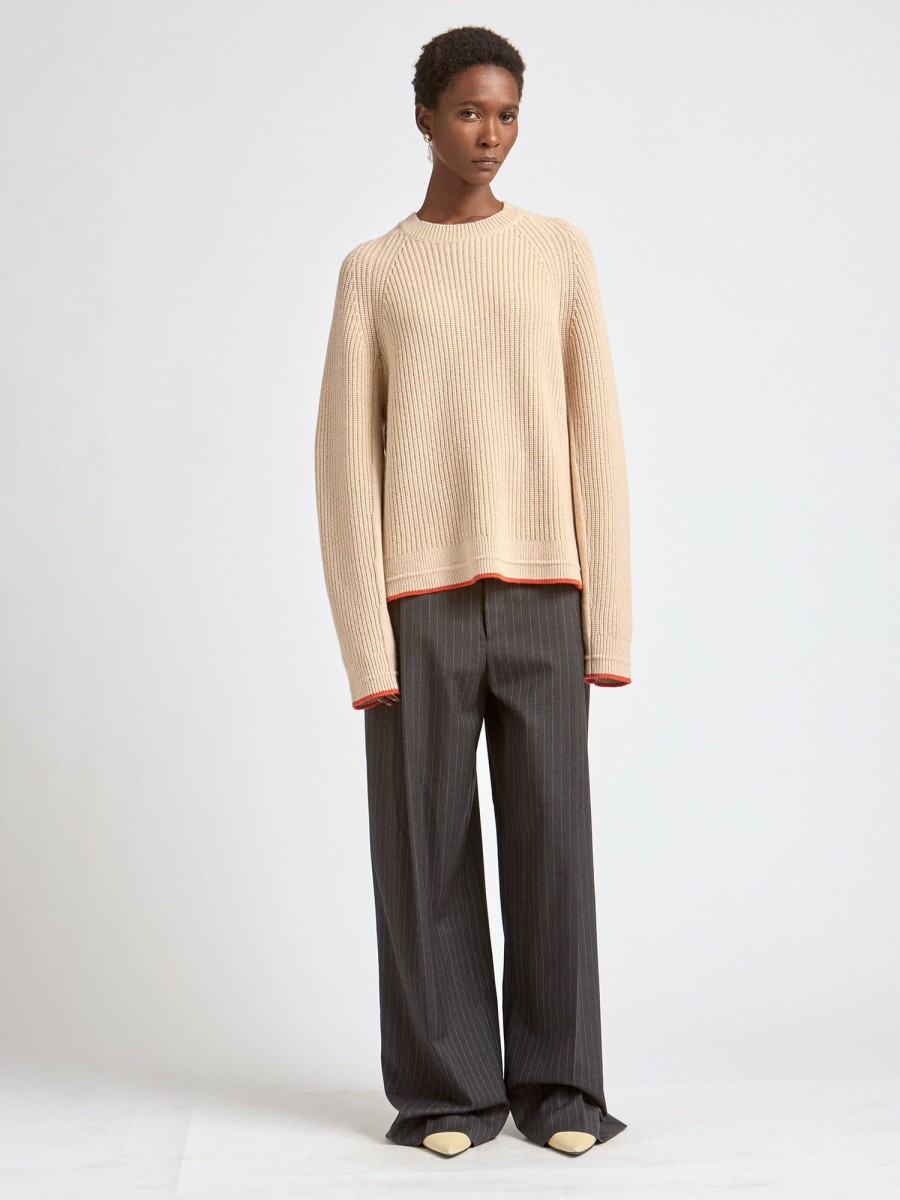 Sweaters Maria Mcmanus | Tear Drop Back Crew In Blush