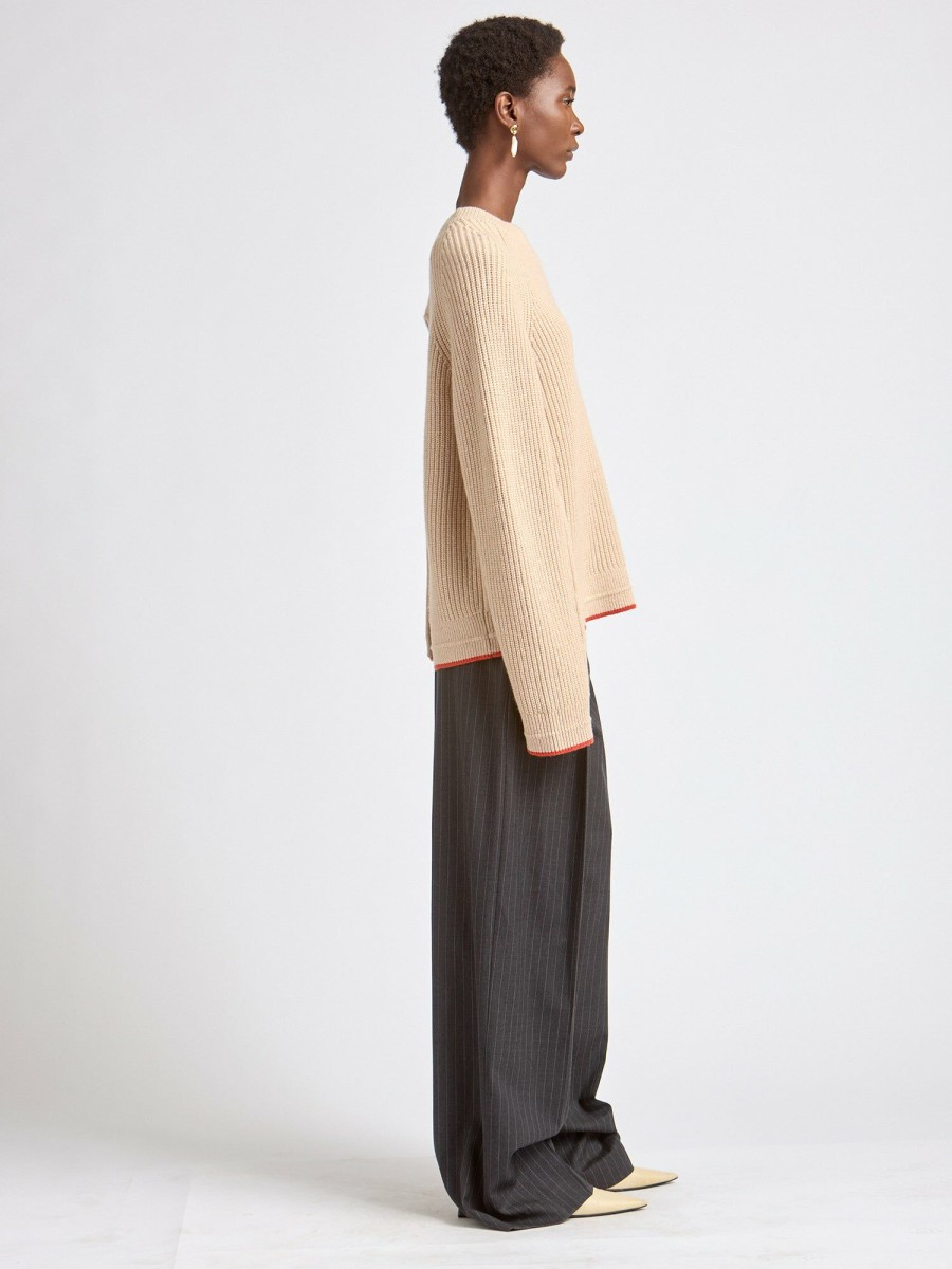 Sweaters Maria Mcmanus | Tear Drop Back Crew In Blush