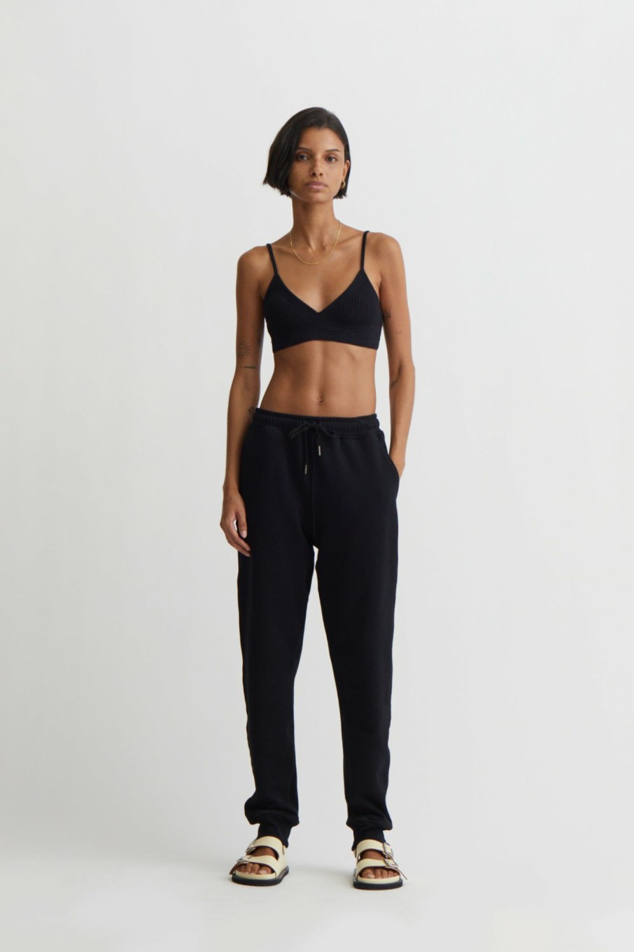 Tops Maria Mcmanus | Recycled Nylon V Neck Rib Bralette