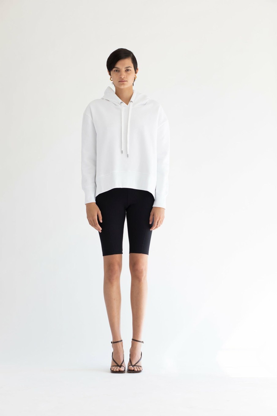 Tops Maria Mcmanus | Organic Cotton Trapeze Hoodie In White