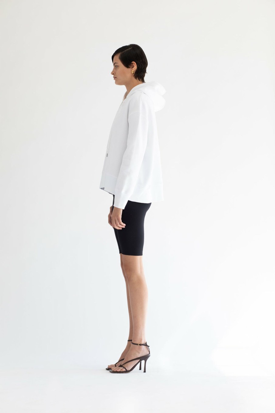 Tops Maria Mcmanus | Organic Cotton Trapeze Hoodie In White