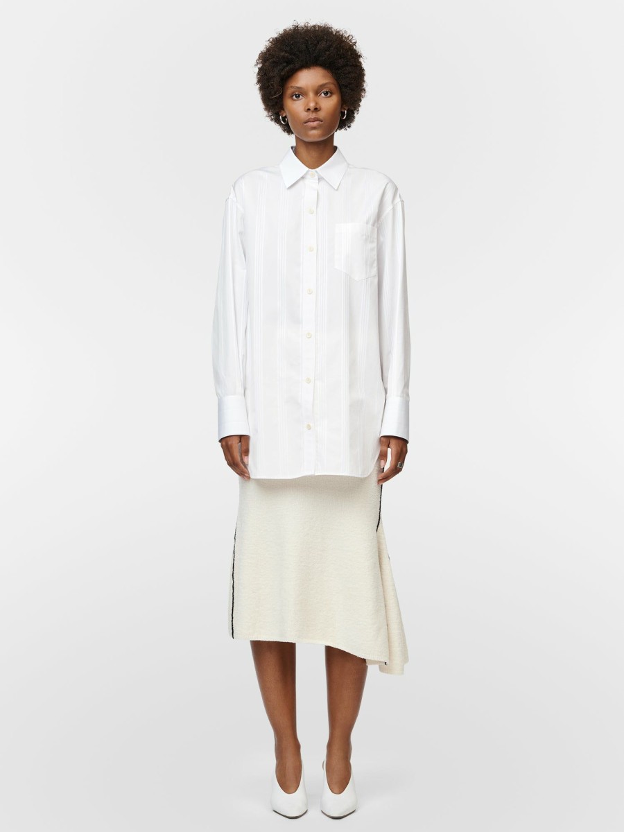 Skirts Maria Mcmanus | Asymmetric Fluted Skirt In Ivory