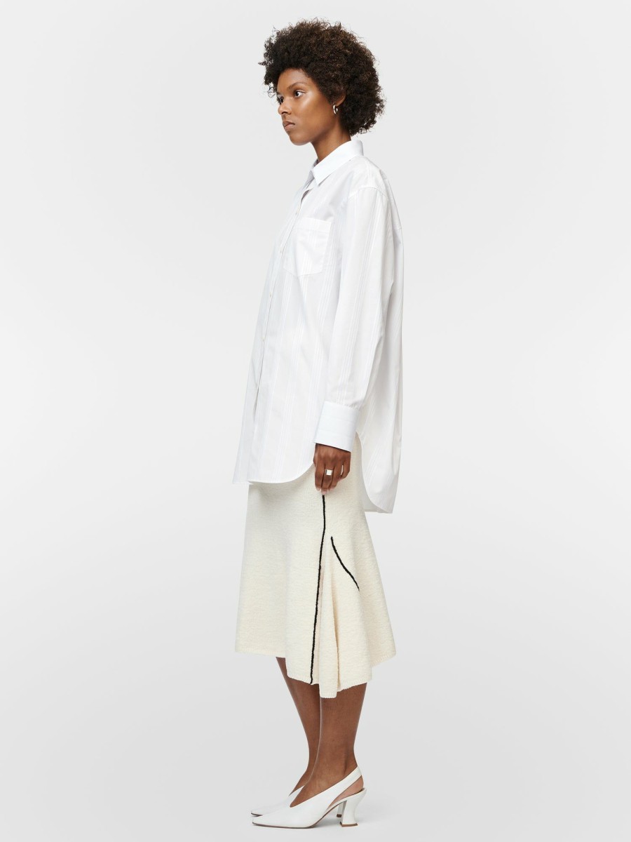 Skirts Maria Mcmanus | Asymmetric Fluted Skirt In Ivory