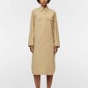 Dresses Maria Mcmanus | Split Sleeve Shirt Dress In Khaki