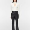 Trousers Maria Mcmanus | High Waisted Crop Leather Pant In Black