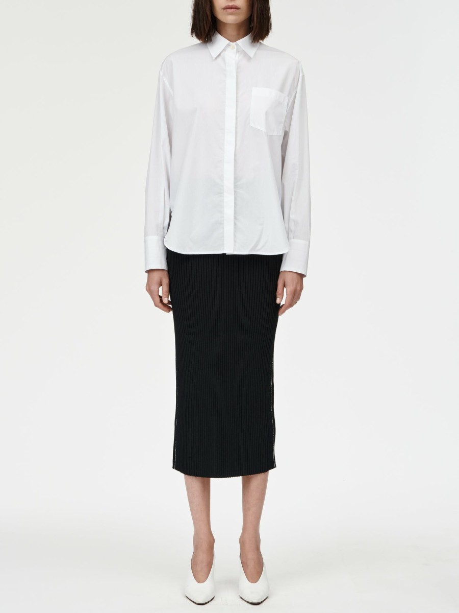 Shirts Maria Mcmanus | Oversized Covered Placket Shirt In White