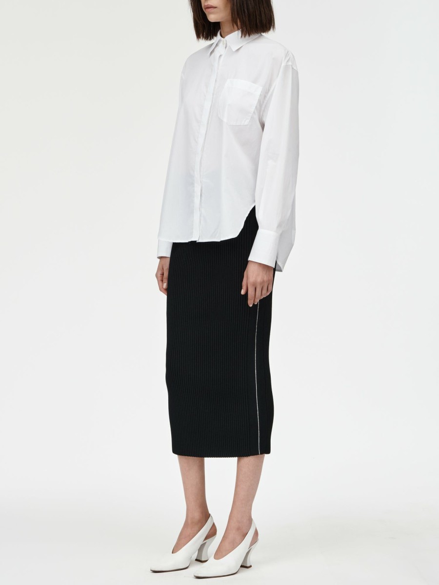 Shirts Maria Mcmanus | Oversized Covered Placket Shirt In White