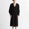 Dresses Maria Mcmanus | Organic Cotton Engineered Sleeve Dress In Black W/Contrast Stitching