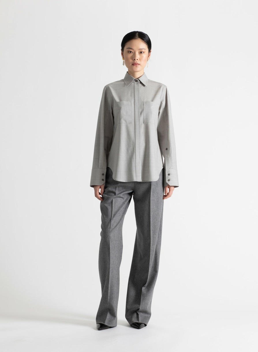 Shirts Maria Mcmanus | Split Sleeve Shirt In Light Heather Grey