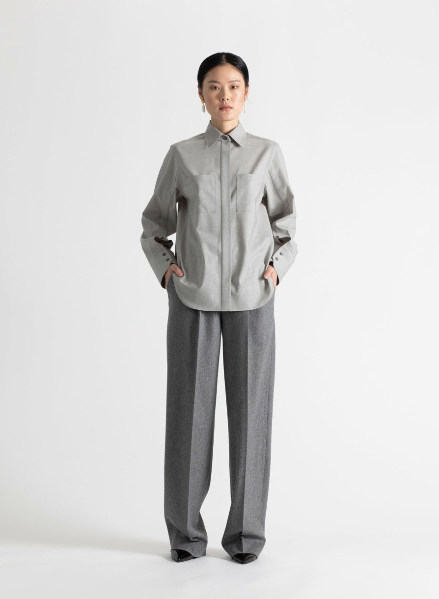 Shirts Maria Mcmanus | Split Sleeve Shirt In Light Heather Grey