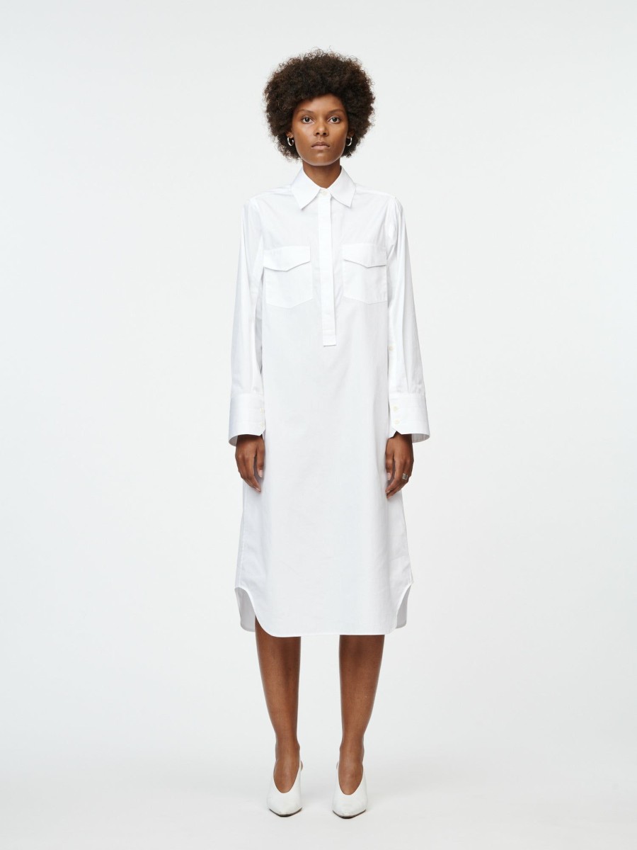 Dresses Maria Mcmanus | Split Sleeve Shirt Dress In White