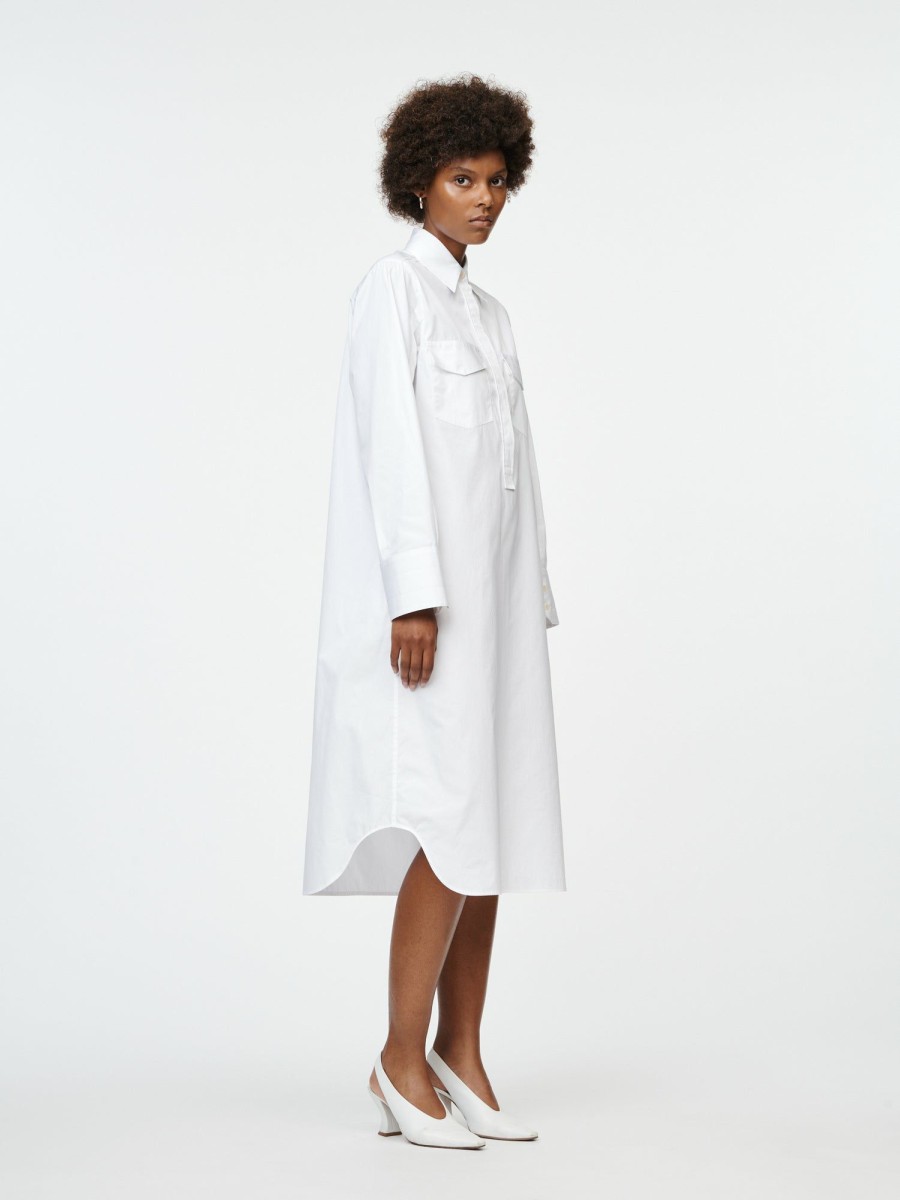 Dresses Maria Mcmanus | Split Sleeve Shirt Dress In White