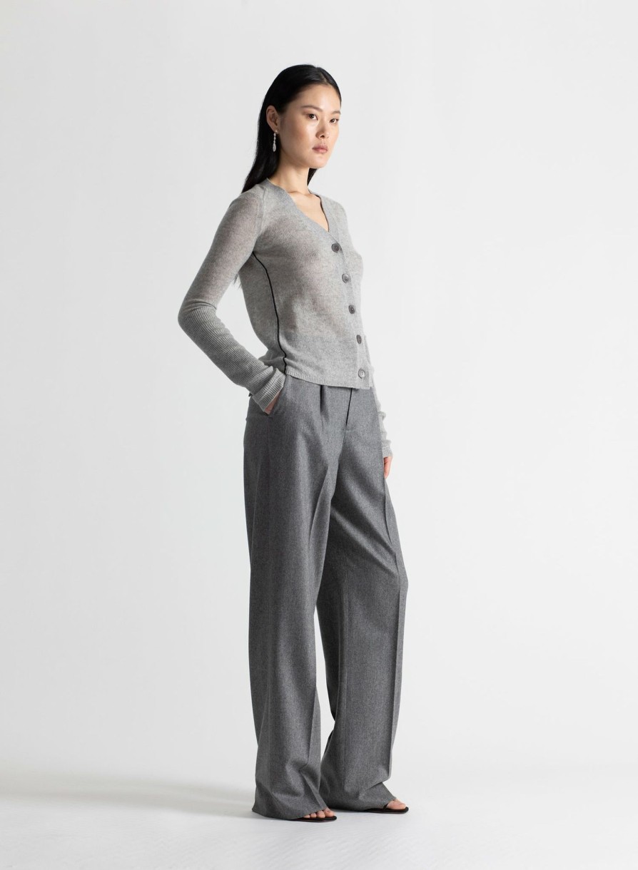 Sweaters Maria Mcmanus | Feather Weight Cardigan In Heather Grey