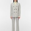 Blazers Maria Mcmanus | 6-Button Double Breasted Blazer In Pale Grey Melange