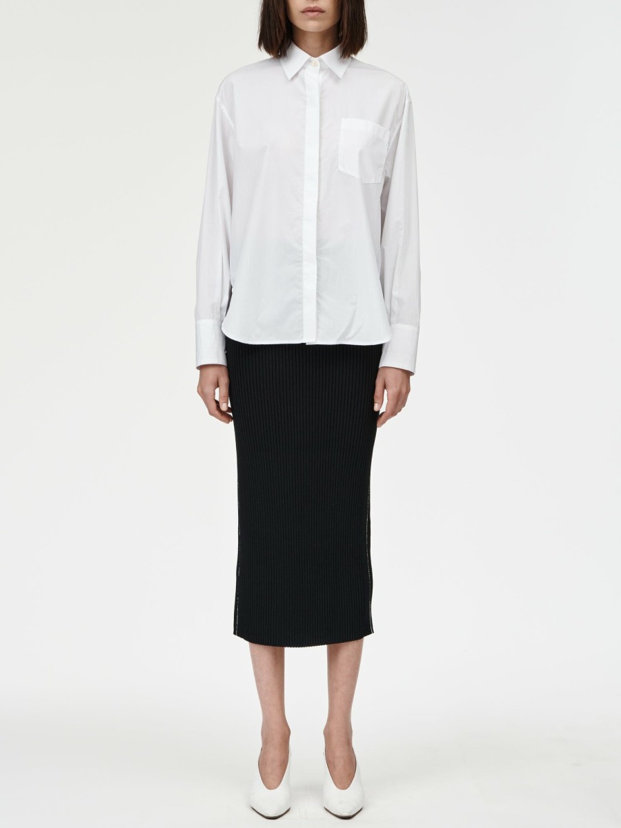 The Oversized Shirt Maria Mcmanus | Oversized Covered Placket Shirt In White