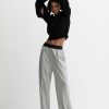 Trousers Maria Mcmanus | Responsible Wool High Waisted Wide Leg Pull On Pant In Light Heather Grey