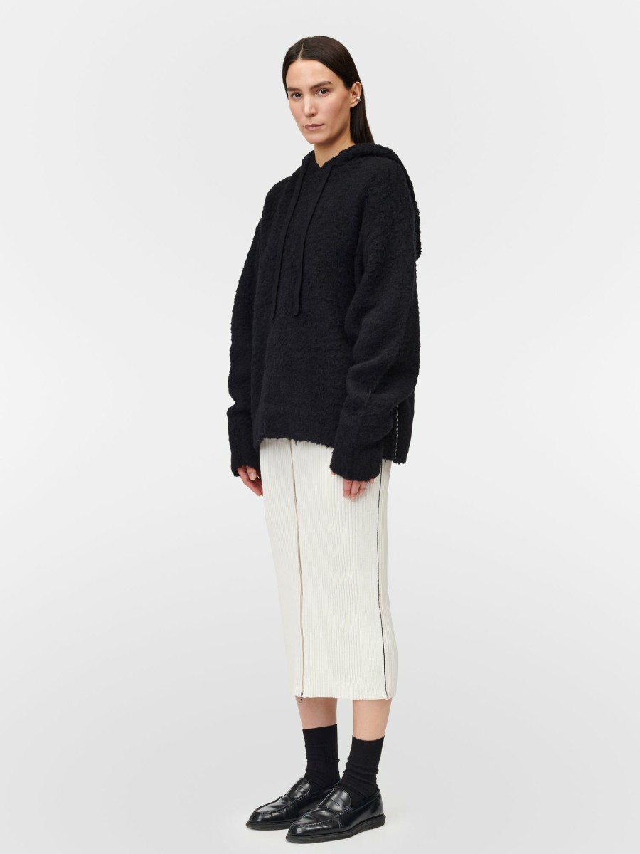 Sweaters Maria Mcmanus | Brushed Split Sleeve Hoodie In Black